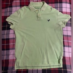 Green collared American eagle polo